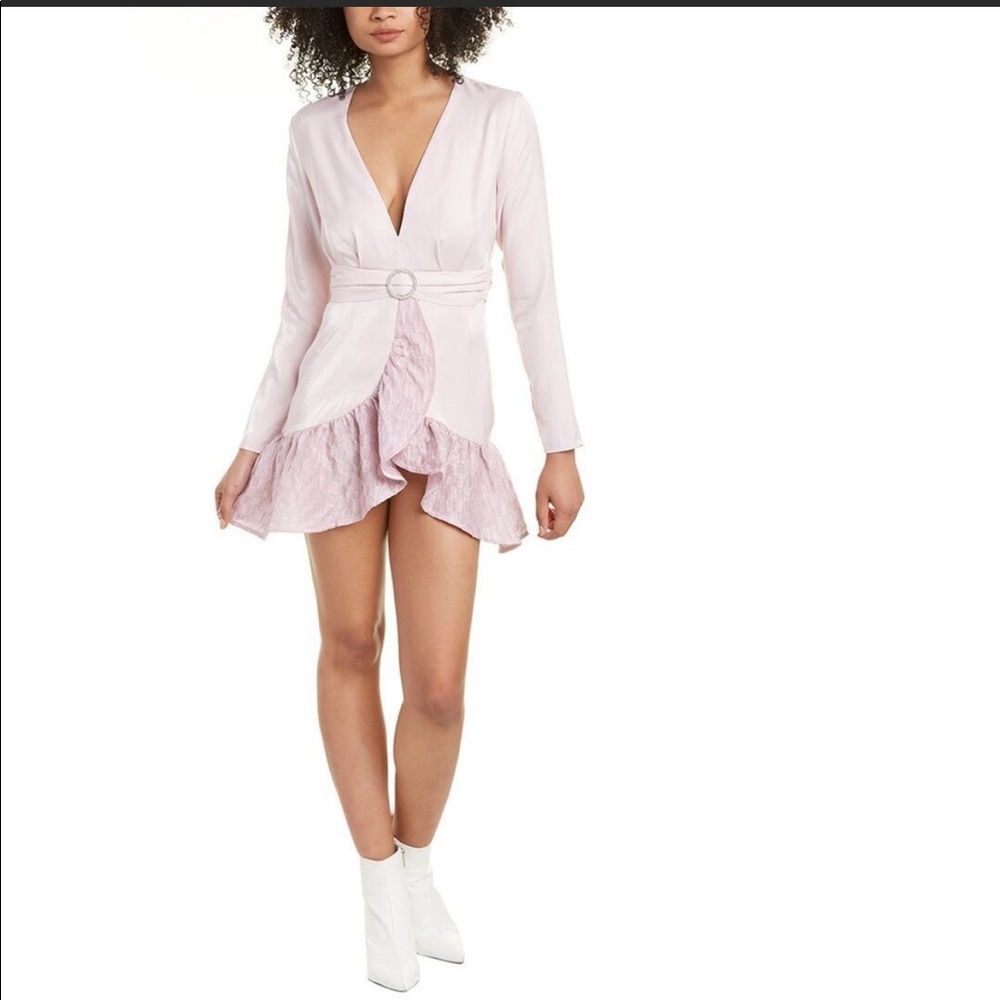 Crystal belt Ruffle pink Atoir dress